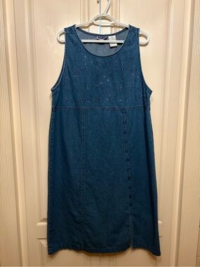 VINTAGE 90s~ Erika & Co. Denim Dress ~100% Cotton~